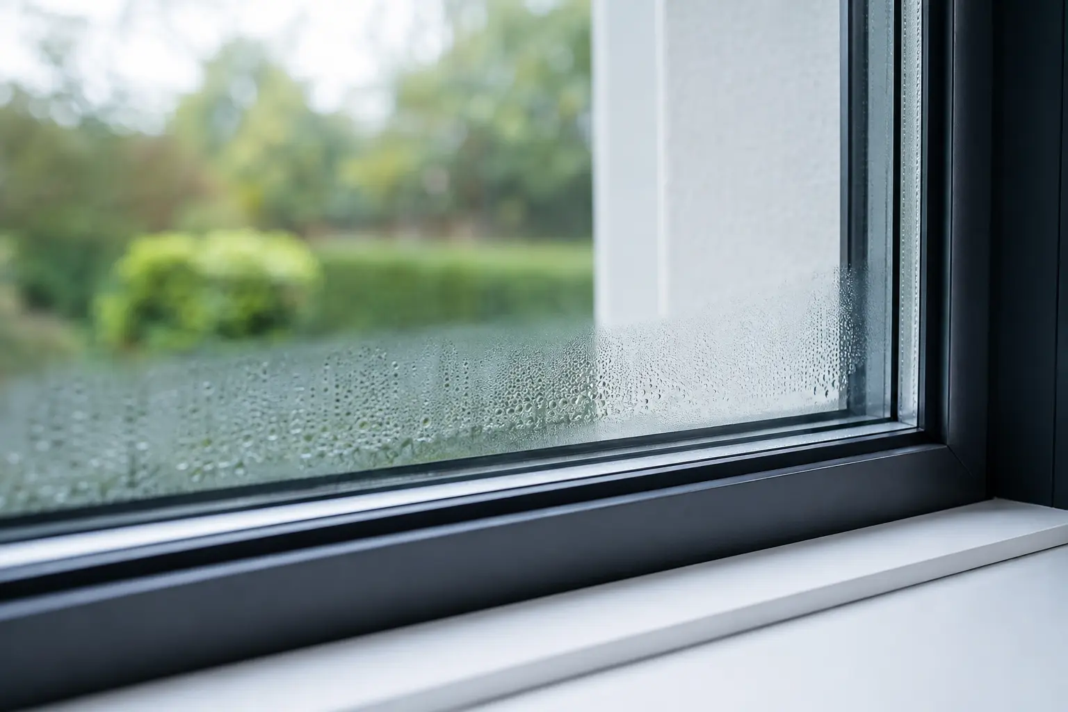 Condensation entre les vitres d’un double vitrage défectueux