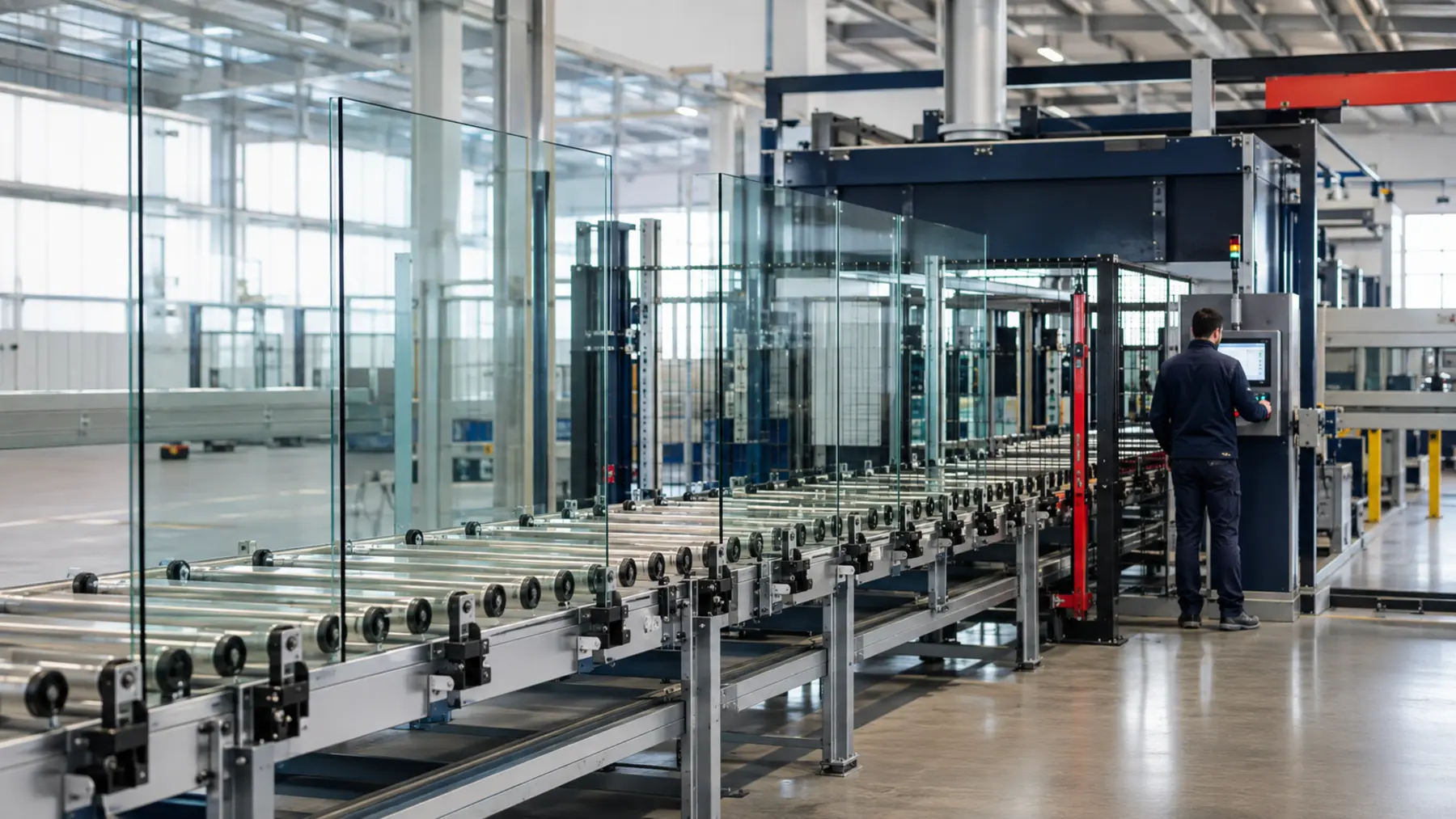 Ligne automatisée de fabrication de vitrage isolant